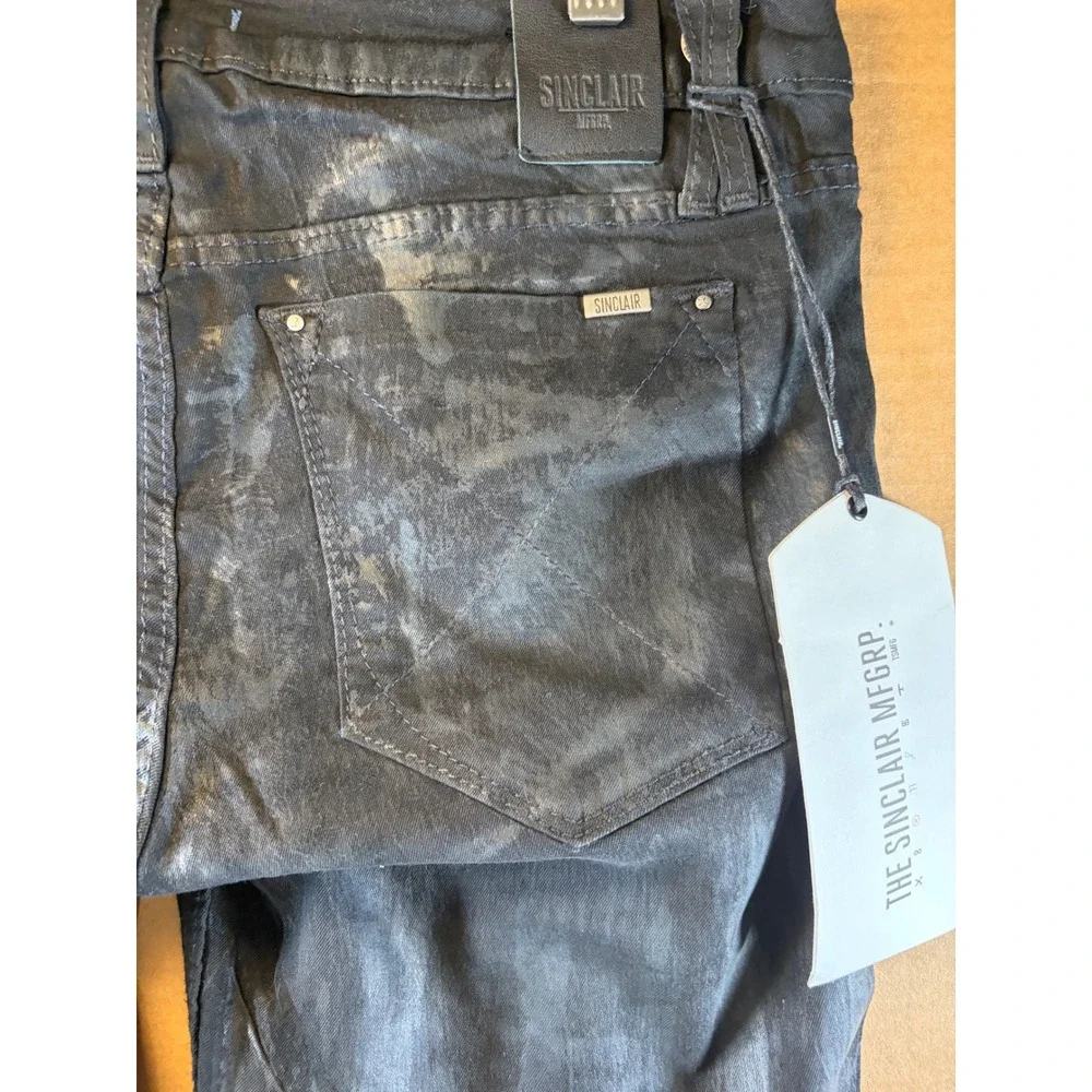 The Sinclair Mfg Co COE Denim Leggings Womens 30 Black Waxed Coated NWT